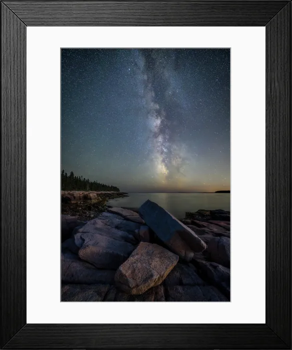 Framed Print : Milky Way over Schoodic Point, Acadia National Park, Maine, USA Framed Print : Milky Way over Schoodic Point, Acadia National Park, Maine, USA