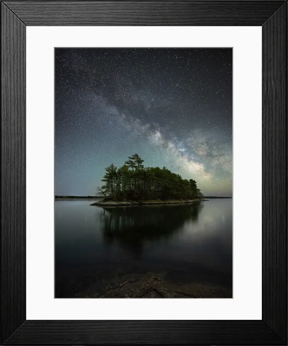 Framed Print : Milky Way over island at Waites Landing, Falmouth, Maine, USA
