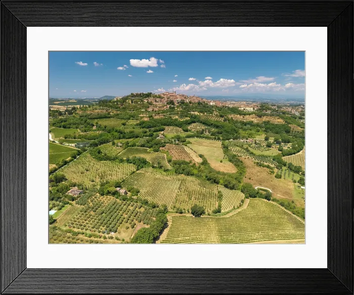 Framed Print : Aerial View over Olive Groves and Vineyards, Montepulciano, Tuscany, Italy, Europe Framed Print : Aerial View over Olive Groves and Vineyards, Montepulciano, Tuscany, Italy, Europe