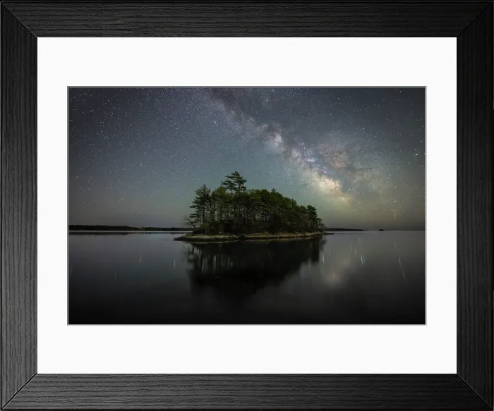 Framed Print : Milky Way over island at Waites Landing, Falmouth, Maine, USA Framed Print : Milky Way over island at Waites Landing, Falmouth, Maine, USA