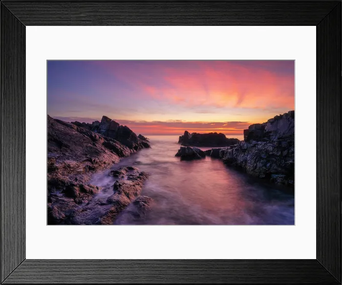 Framed Print : Sunrise from shore at Marginal Way, Ogunquit, Maine, USA Framed Print : Sunrise from shore at Marginal Way, Ogunquit, Maine, USA