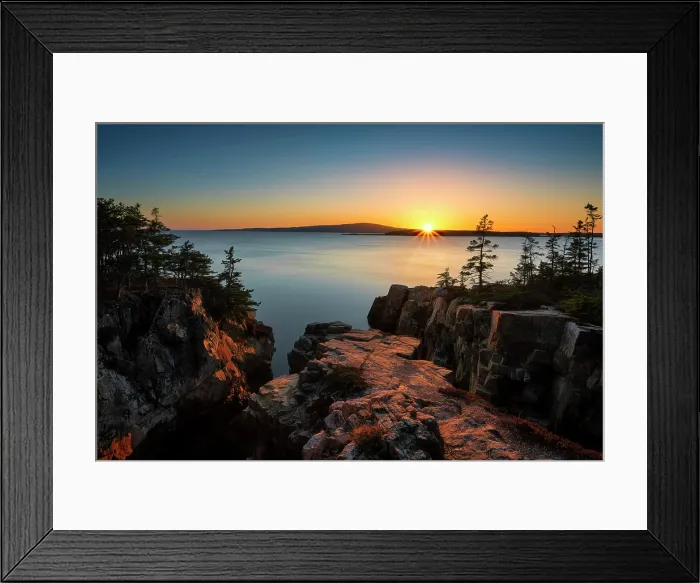 Framed Print : Sunset from Schoodic Peninsula, Acadia Natiional Park, Maine, USA Framed Print : Sunset from Schoodic Peninsula, Acadia Natiional Park, Maine, USA