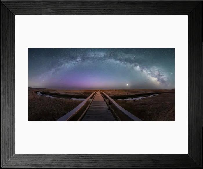 Framed Print : Milky Way over boardwalk with Venus at a marsh on Cape Cod, Massachusetts, USA Framed Print : Milky Way over boardwalk with Venus at a marsh on Cape Cod, Massachusetts, USA