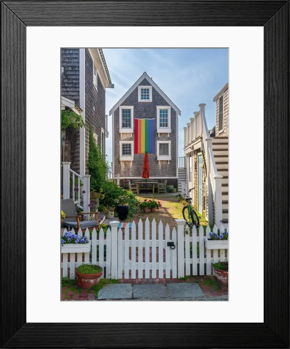Framed Print : USA, Massachusetts, Cape Cod, Outer Cape, Provincetown, Commercial Street, LGBTQ Rainbow Flag Framed Print : USA, Massachusetts, Cape Cod, Outer Cape, Provincetown, Commercial Street, LGBTQ Rainbow Flag