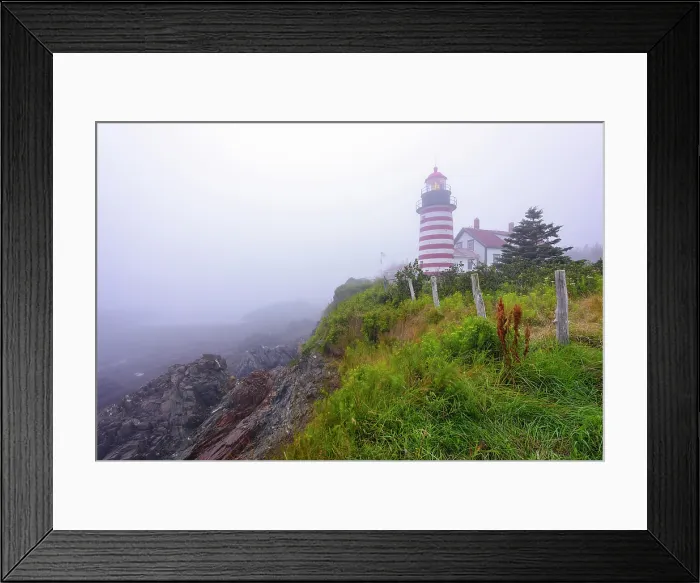 Framed Print : Sea fog at West Quoddy Head Lighthouse in Lubec, Maine, USA Framed Print : Sea fog at West Quoddy Head Lighthouse in Lubec, Maine, USA