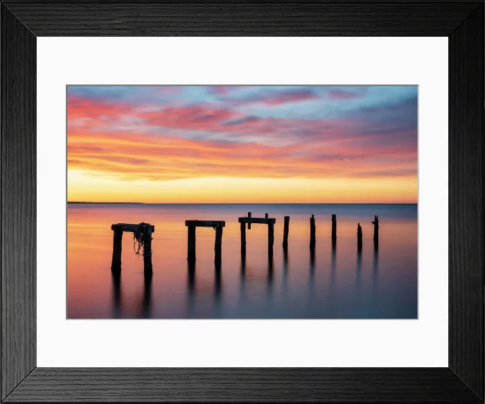 Framed Print : Old pier pillars at sunrise on Cape Cod, Falmouth Heights, Massachusetts, USA Framed Print : Old pier pillars at sunrise on Cape Cod, Falmouth Heights, Massachusetts, USA