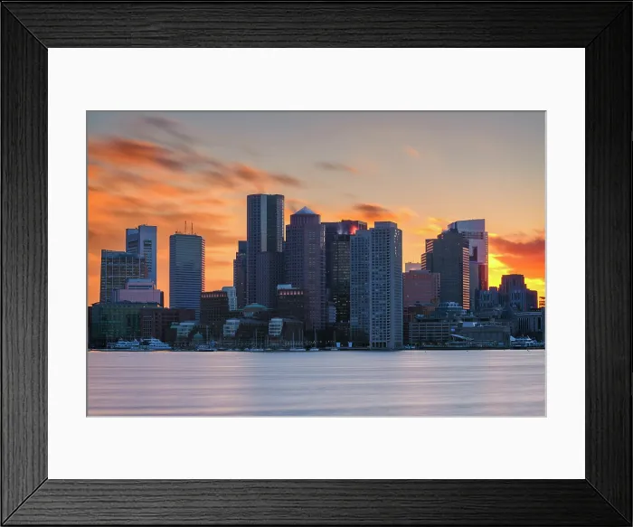 Framed Print : Sunset over city of Boston, Massachusetts, USA Framed Print : Sunset over city of Boston, Massachusetts, USA