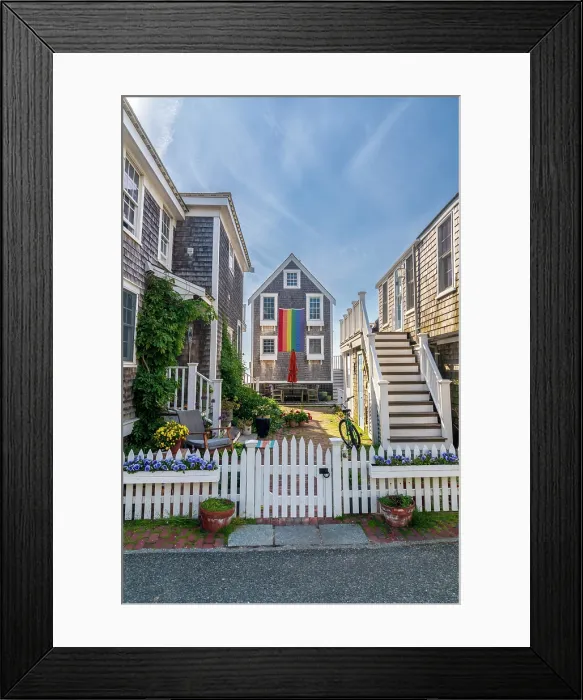 Framed Print : USA, Massachusetts, Cape Cod, Outer Cape, Provincetown, Commercial Street, LGBTQ Rainbow Flag Framed Print : USA, Massachusetts, Cape Cod, Outer Cape, Provincetown, Commercial Street, LGBTQ Rainbow Flag