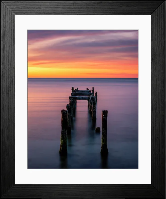 Framed Print : Old pier pillars at sunrise on Cape Cod, Falmouth Heights, Massachusetts, USA Framed Print : Old pier pillars at sunrise on Cape Cod, Falmouth Heights, Massachusetts, USA