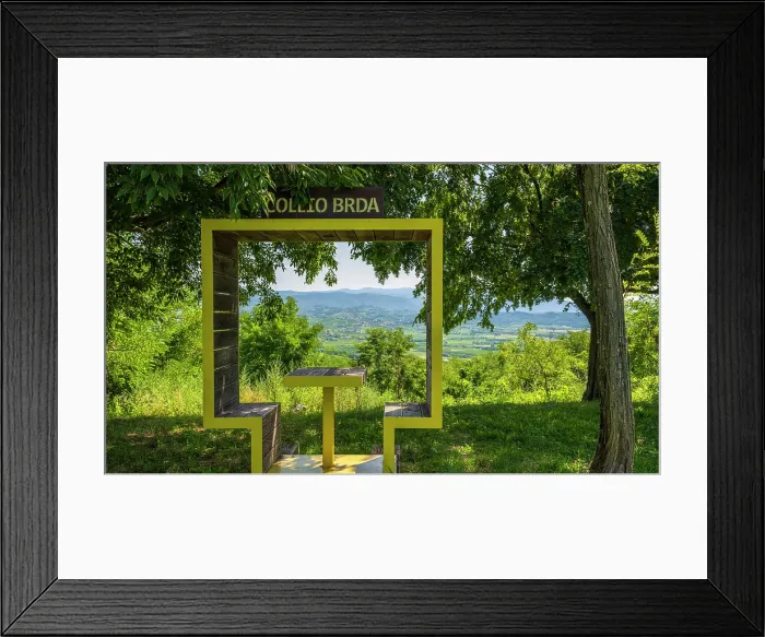 Framed Print : Europe, Italy, Friuli. One of the famous frame benches in the Collio area near Cormons on the Mountain Monte Quarin Framed Print : Europe, Italy, Friuli. One of the famous frame benches in the Collio area near Cormons on the Mountain Monte Quarin
