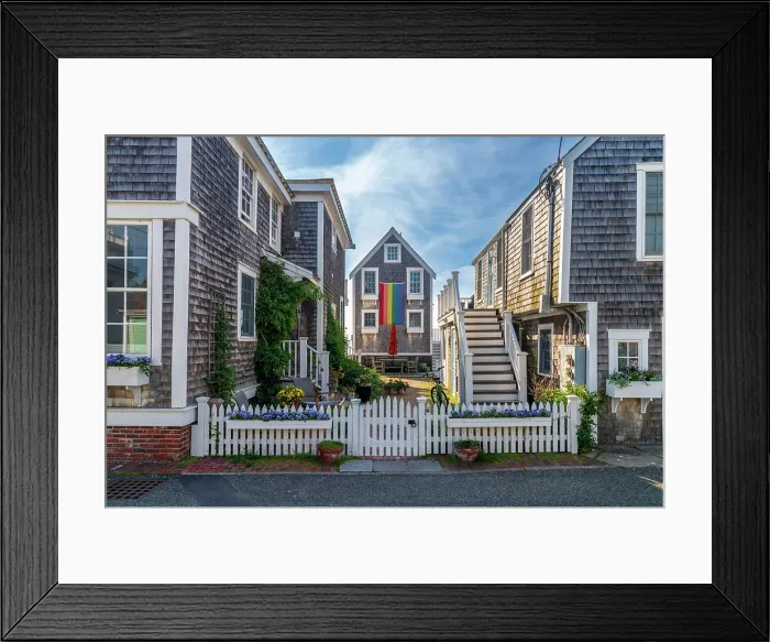 Framed Print : USA, Massachusetts, Cape Cod, Outer Cape, Provincetown, Commercial Street, LGBTQ Rainbow Flag Framed Print : USA, Massachusetts, Cape Cod, Outer Cape, Provincetown, Commercial Street, LGBTQ Rainbow Flag
