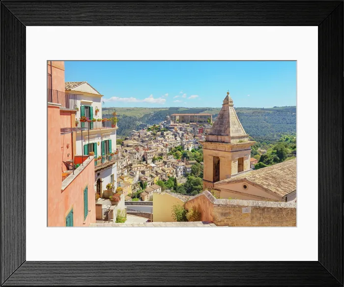 Framed Print : Ragusa Ibla view from Santa Maria delle scale church, Ragusa Ibla, Ragusa province, Sicily, Italy