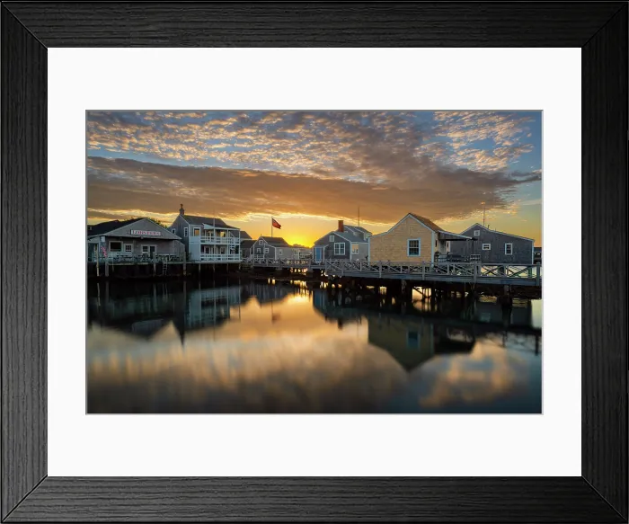 Framed Print : Sunset over Straight Harbor on Nantucket Island, Massachusetts, USA