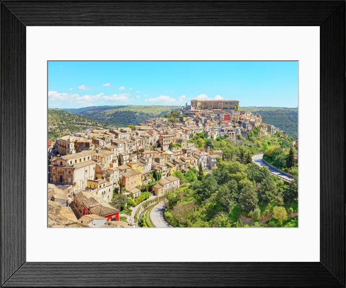 Framed Print : Elevated view of Ragusa Ibla, Ragusa Ibla, Ragusa province, Sicily, Italy Framed Print : Elevated view of Ragusa Ibla, Ragusa Ibla, Ragusa province, Sicily, Italy