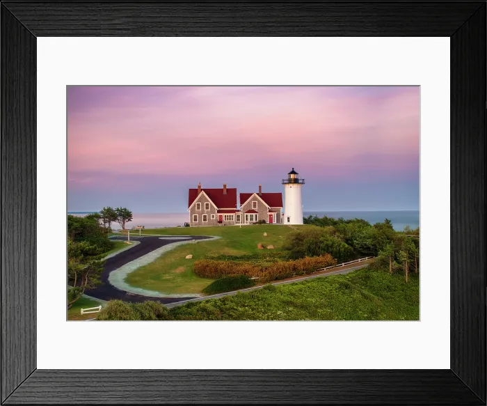 Framed Print : Sunset at Nobska Lighthouse, Cape Cod, Falmouth, Massachusetts, USA