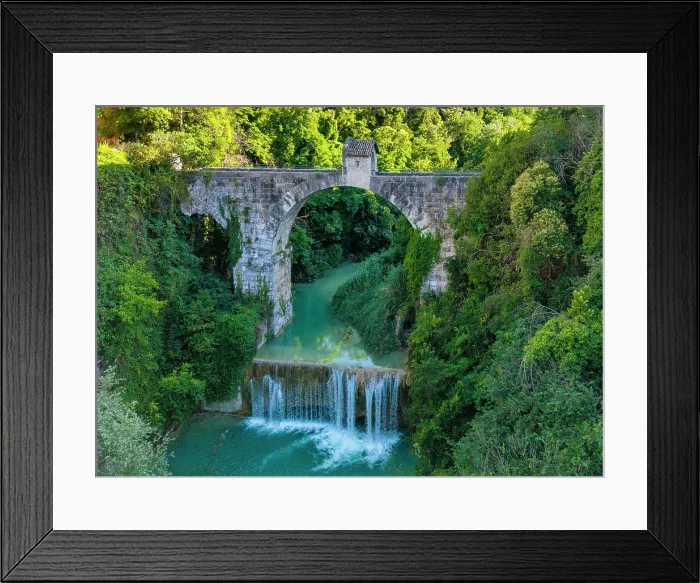 Framed Print : Ponte di Cecco (Cecco Bridge) Roman Bridge, Ascoli Piceno, Marche Region, Italy, Europe