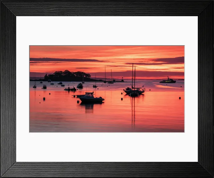 Framed Print : Sunrise over harbor, Camden, Maine, USA Framed Print : Sunrise over harbor, Camden, Maine, USA