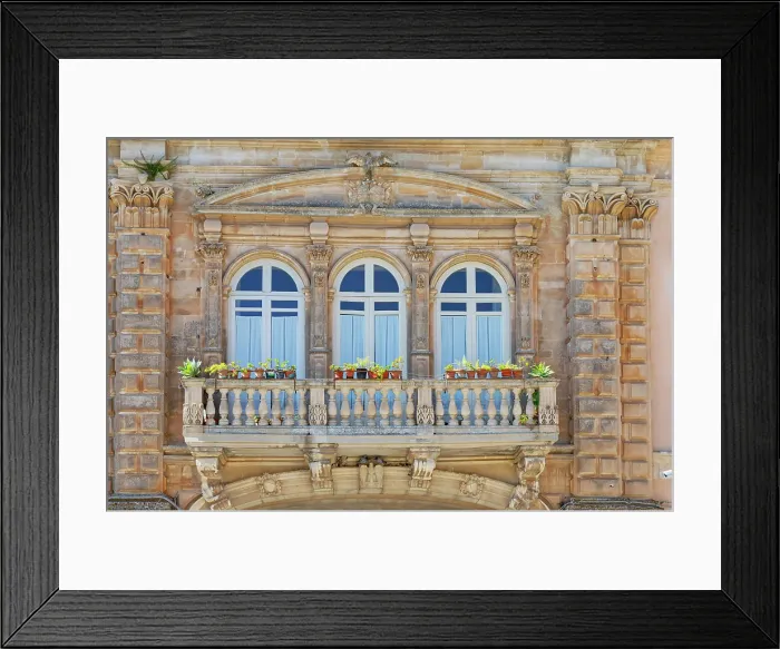Framed Print : Traditional house facade, Ragusa Ibla, Ragusa province, Sicily, Italy Framed Print : Traditional house facade, Ragusa Ibla, Ragusa province, Sicily, Italy
