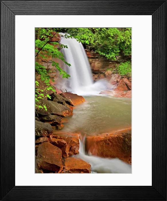 Framed Print : Red rocks at Douglas Falls, Thomas, West Virginia, USA Framed Print : Red rocks at Douglas Falls, Thomas, West Virginia, USA