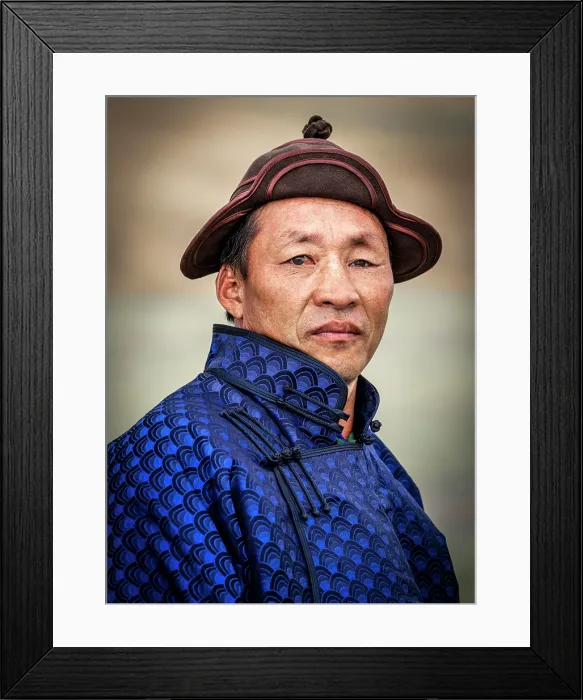Framed Print : Portrait of a camel herder in traditional dress, Khongor Dunes, Gobi Desert, Mongolia, Asia Framed Print : Portrait of a camel herder in traditional dress, Khongor Dunes, Gobi Desert, Mongolia, Asia