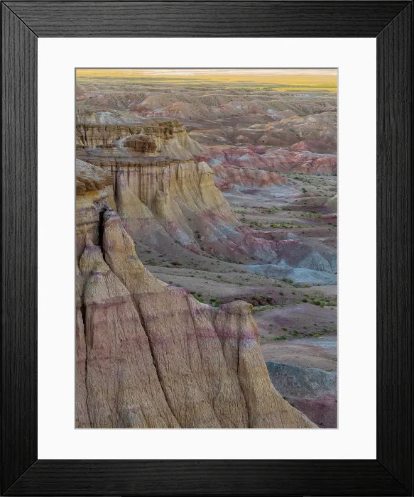 Framed Print : Colourful geology, Tsagaan Suvarga Canyon, Gobi Region, Mongolia, Asia