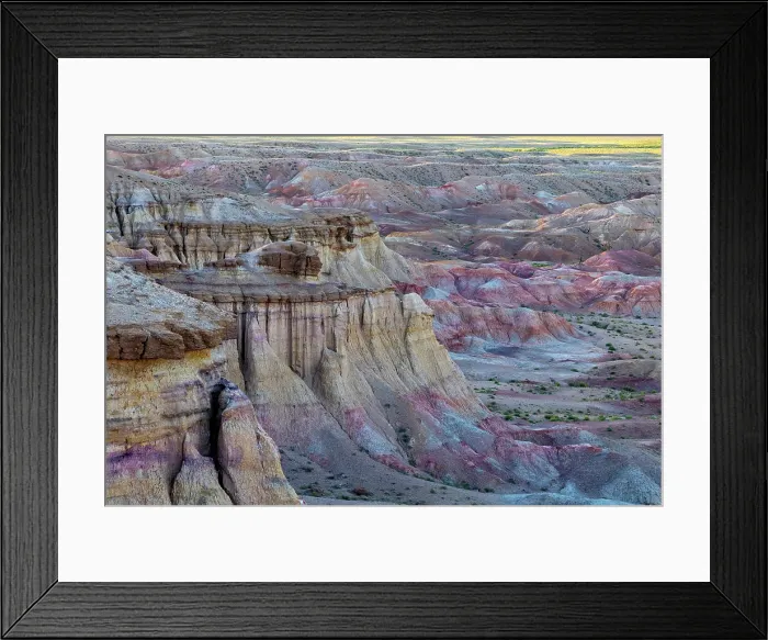 Framed Print : Colourful geology, Tsagaan Suvarga Canyon, Gobi Region, Mongolia, Asia