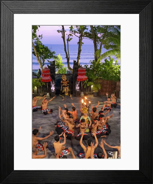 Framed Print : Kecak Dance performance, Tanah Lot, Bali, Indonesia