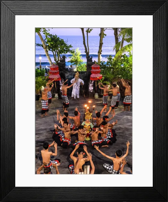 Framed Print : Kecak Dance performance, Tanah Lot, Bali, Indonesia Framed Print : Kecak Dance performance, Tanah Lot, Bali, Indonesia