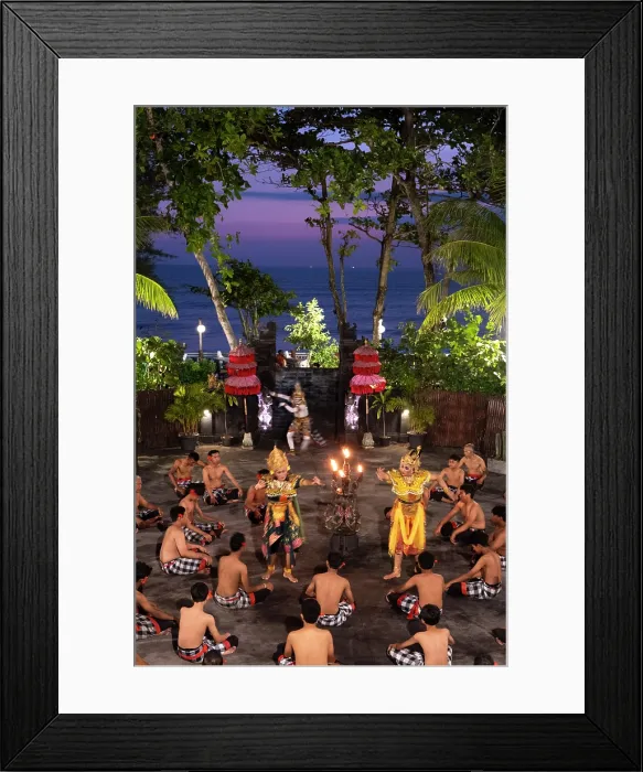 Framed Print : Kecak Dance performance, Tanah Lot, Bali, Indonesia
