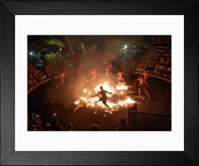 Framed Print : Kecak Dance performance, Tanah Lot, Bali, Indonesia