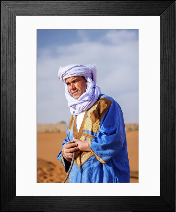 Framed Print : Portrait of a Berber man in the Sahara Desert, Erg Chebbi, Merzouga, Morocco Framed Print : Portrait of a Berber man in the Sahara Desert, Erg Chebbi, Merzouga, Morocco