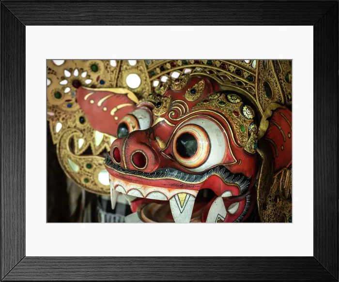 Framed Print : Traditional Barong mask used in dance ceremonies, Taman Ayun Temple, Bali, Indonesia Framed Print : Traditional Barong mask used in dance ceremonies, Taman Ayun Temple, Bali, Indonesia