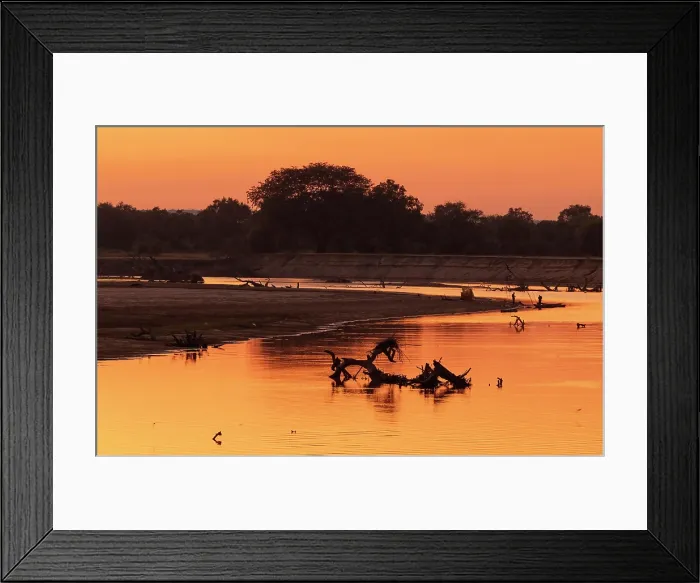 Framed Print : Sunset over the Luangwa River, South Luangwa National Park, Zambia Framed Print : Sunset over the Luangwa River, South Luangwa National Park, Zambia