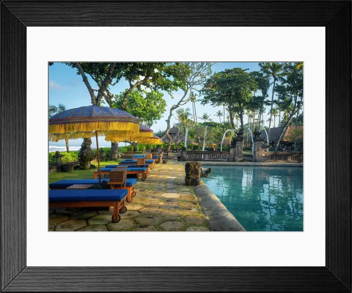 Framed Print : Swimming pool at the Oberoi Hotel, Seminyak Beach, Bali, Indonesia Framed Print : Swimming pool at the Oberoi Hotel, Seminyak Beach, Bali, Indonesia