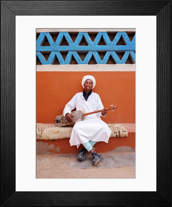 Framed Print : Portrait of a Gnawa musician, near Merzouga, Sahara Desert, Morocco Framed Print : Portrait of a Gnawa musician, near Merzouga, Sahara Desert, Morocco
