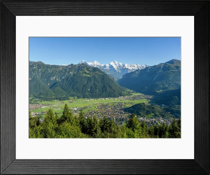 Framed Print : Interlaken from Harder Kulm, Berner Oberland, Switzerland Framed Print : Interlaken from Harder Kulm, Berner Oberland, Switzerland