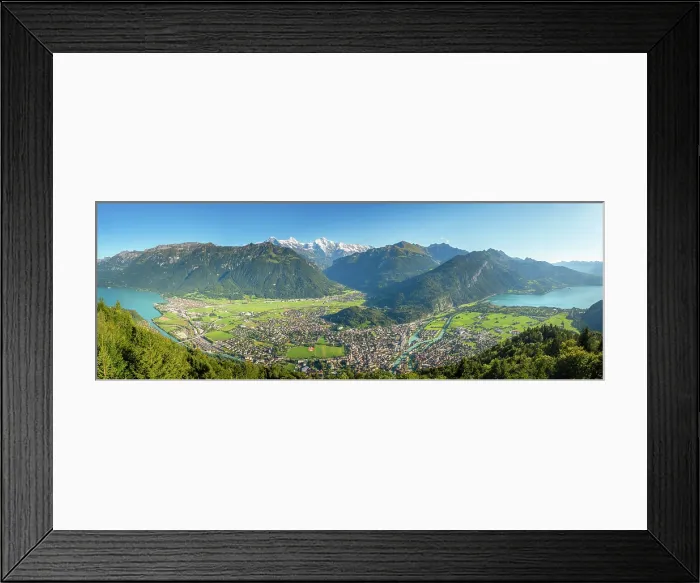 Framed Print : Interlaken from Harder Kulm, Berner Oberland, Switzerland