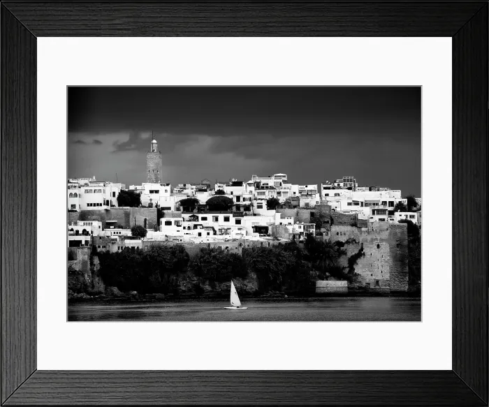 Framed Print : Kasbah of the Udayas (UESCO World Heritage Site), at the mouth of the Bou Regreg River, Rabat, Morocco