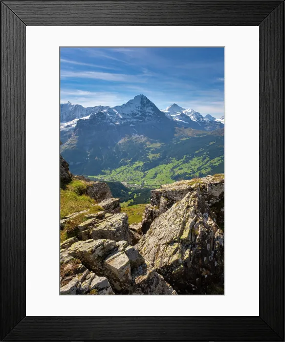 Framed Print : Eiger and Jungfrau from Grindelwald First, Grindelwald, Berner Oberland, Switzerland Framed Print : Eiger and Jungfrau from Grindelwald First, Grindelwald, Berner Oberland, Switzerland