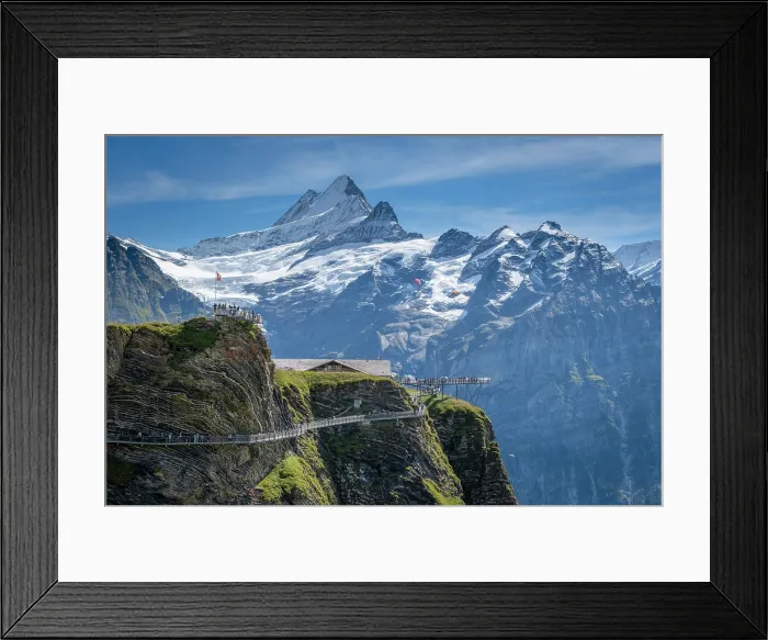 Framed Print : First Cliffwalk by Tissot at Grindelwald First and Schreckhorn, Grindelwald, Berner Oberland, Switzerland Framed Print : First Cliffwalk by Tissot at Grindelwald First and Schreckhorn, Grindelwald, Berner Oberland, Switzerland