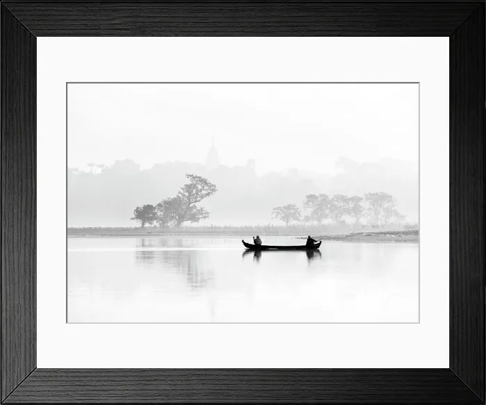 Framed Print : Fishermen on Taungthaman Lake in dawn mist, near U Bein Bridge, Amarapura, near Mandalay, Myanmar (Burma) Framed Print : Fishermen on Taungthaman Lake in dawn mist, near U Bein Bridge, Amarapura, near Mandalay, Myanmar (Burma)