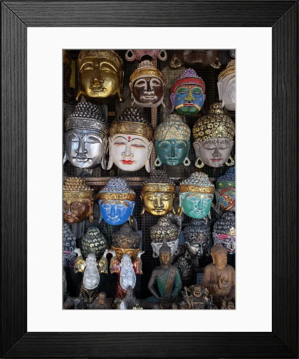 Framed Print : Buddha heads at a market near Besakih Great Temple (Pura Agung Besakih), East Bali, Bali, Indonesia Framed Print : Buddha heads at a market near Besakih Great Temple (Pura Agung Besakih), East Bali, Bali, Indonesia