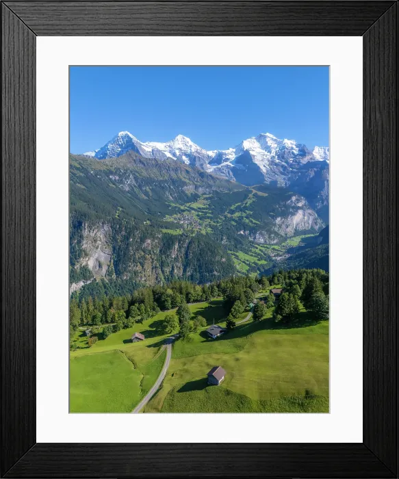 Framed Print : Eiger, Monch and Jungfrau from Isenfluh, Berner Oberland, Switzerland