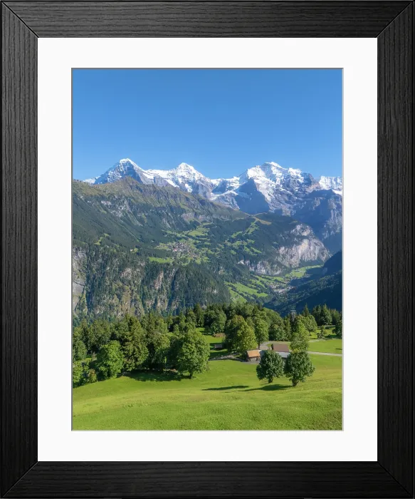 Framed Print : Eiger, Monch and Jungfrau from Isenfluh, Berner Oberland, Switzerland Framed Print : Eiger, Monch and Jungfrau from Isenfluh, Berner Oberland, Switzerland