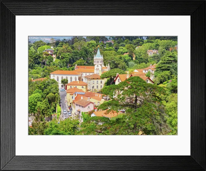Framed Print : Sintra town, high angle view, Sintra, Portugal