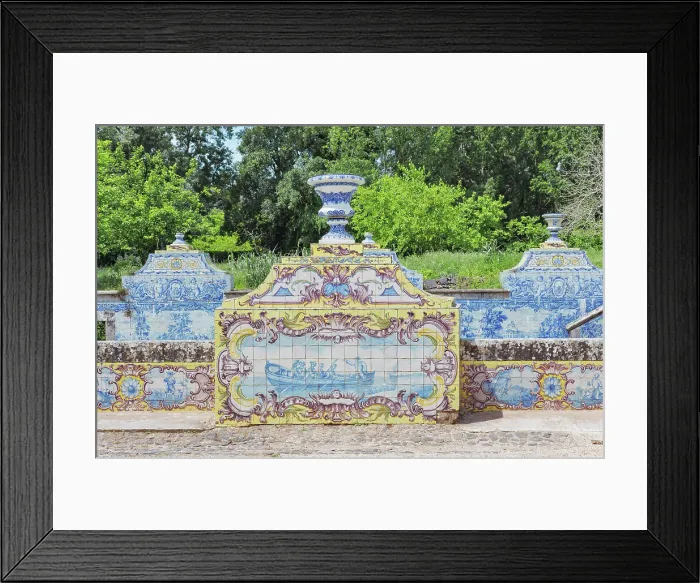 Framed Print : Queluz National Palace water canal ceramics decorations, Queluz, Lisbon, Portugal Framed Print : Queluz National Palace water canal ceramics decorations, Queluz, Lisbon, Portugal