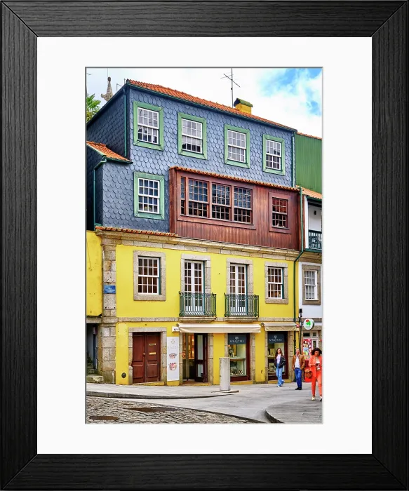 Framed Print : Colourful buildings in the old town of Amarante, Portugal Framed Print : Colourful buildings in the old town of Amarante, Portugal