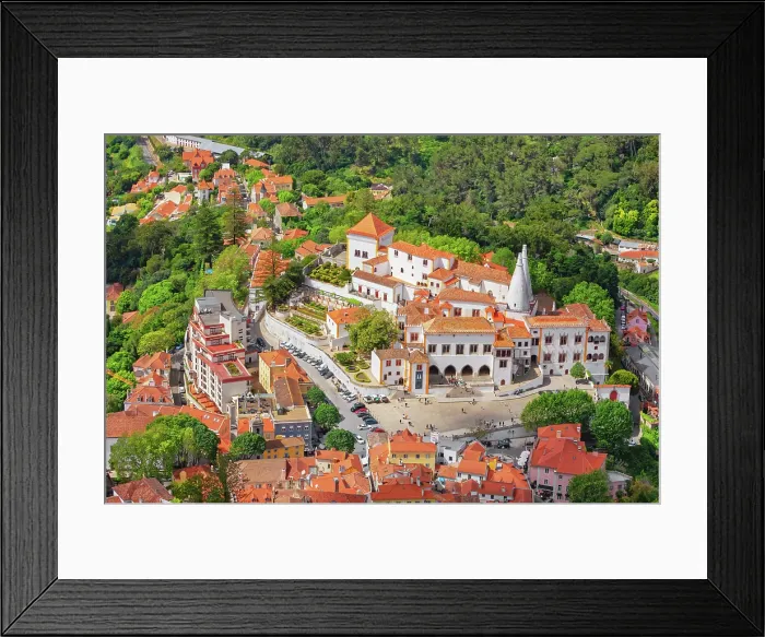 Framed Print : Sintra National Palace, high angle view, Sintra, Portugal Framed Print : Sintra National Palace, high angle view, Sintra, Portugal