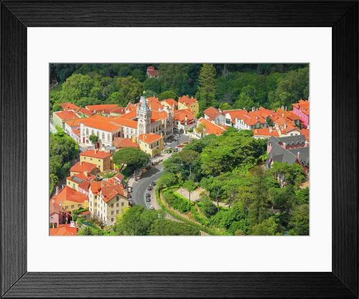 Framed Print : Sintra town, high angle view, Sintra, Portugal
