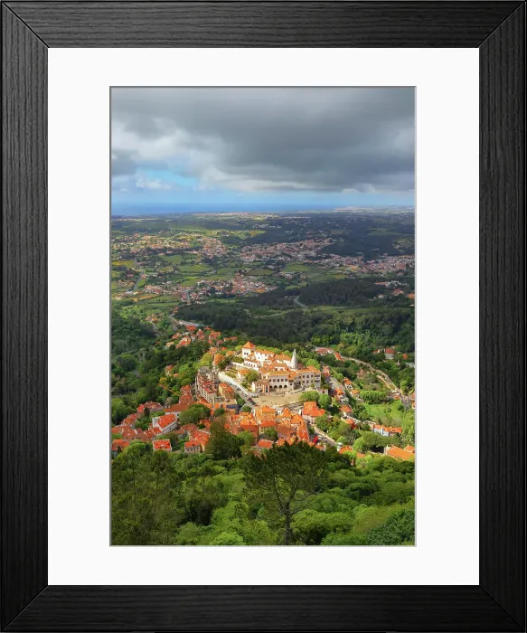 Framed Print : Sintra town, high angle view, Sintra, Portugal